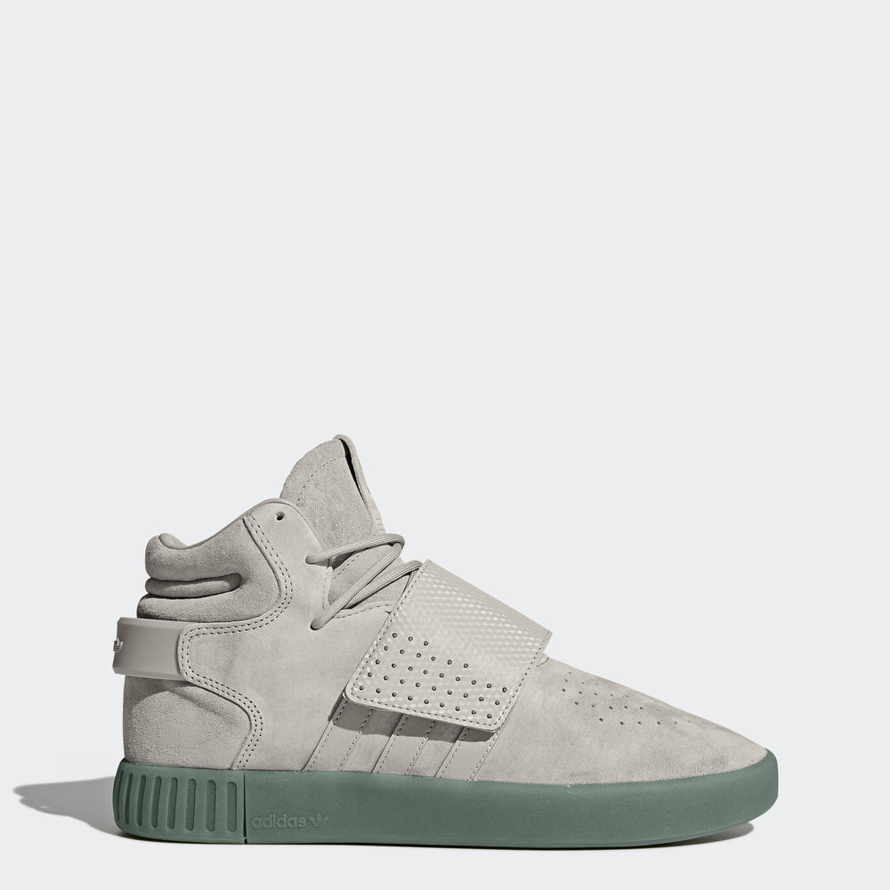 Adidas Tubular Invader Strap - Originals ανδρικα - Γκρι/Πρασινο/Πρασινο,Μέγεθος: EU 36 – 54 2/3 (692